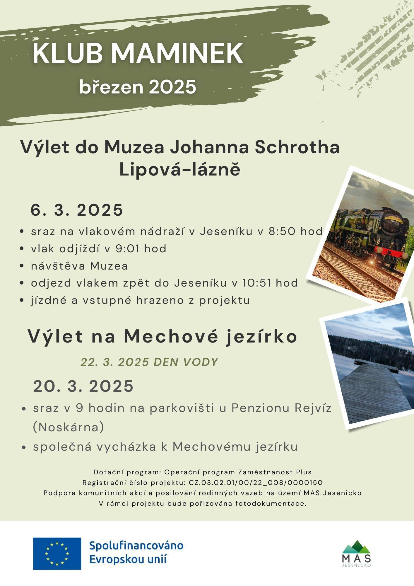 KLUB MAMINEK - PROGRAM NA BŘEZEN 2025