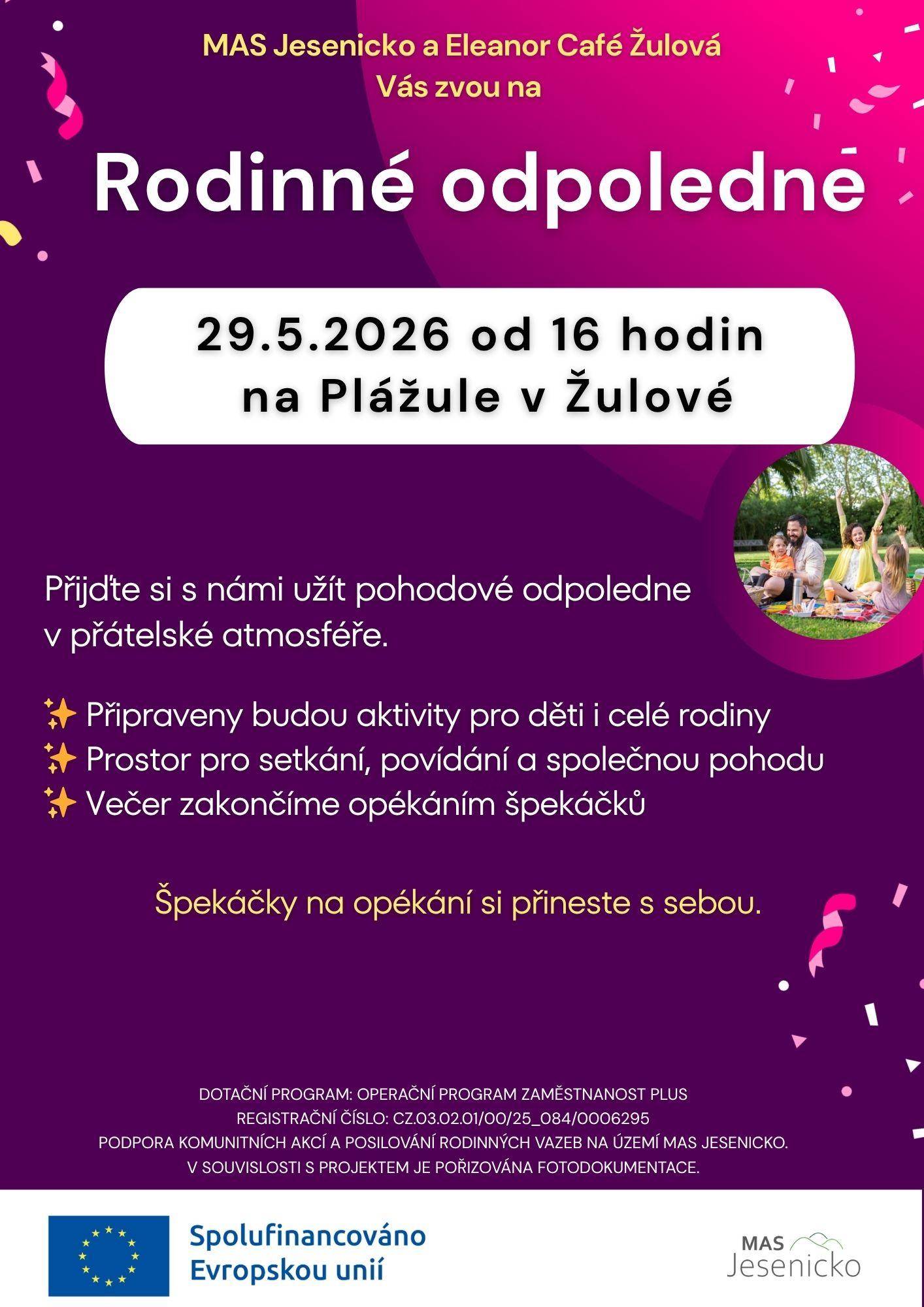 29.5.2026 Rodinné odpoledne
