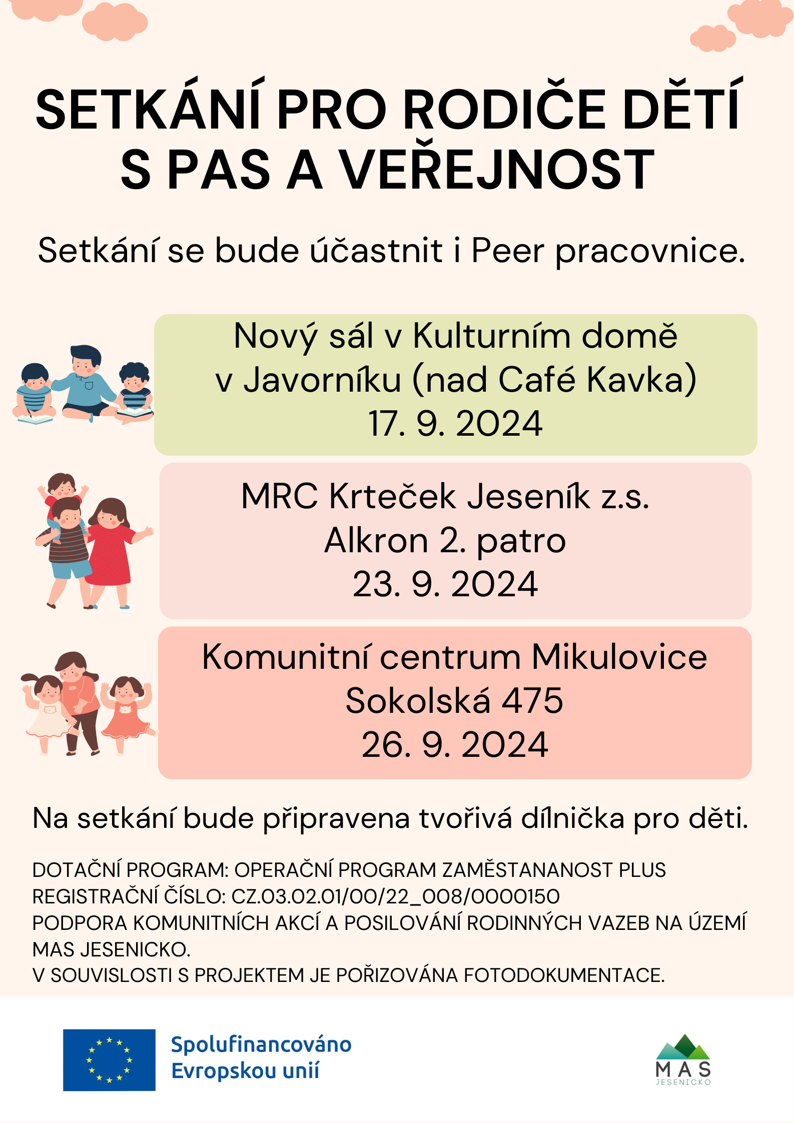 SETKÁNÍ PRO RODIČE DĚTÍ S PAS A VEŘEJNOST