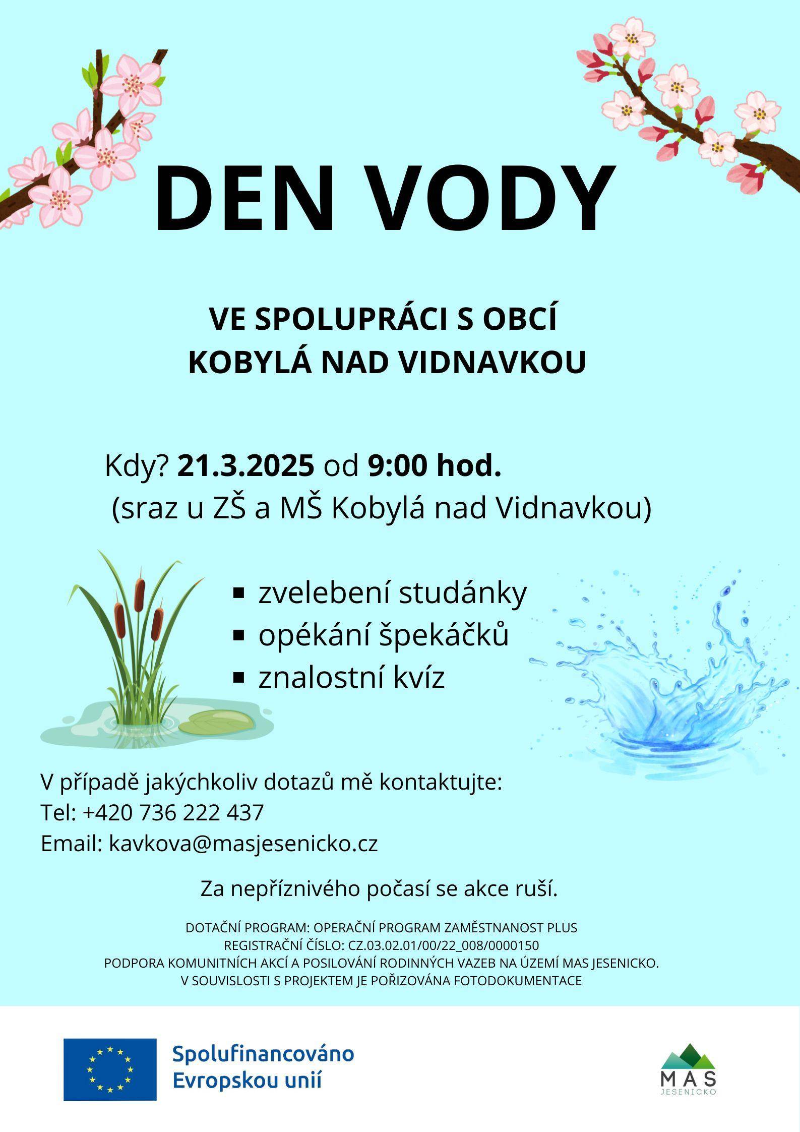DEN VODY V KOBYLÉ NAD VIDNAVKOU
