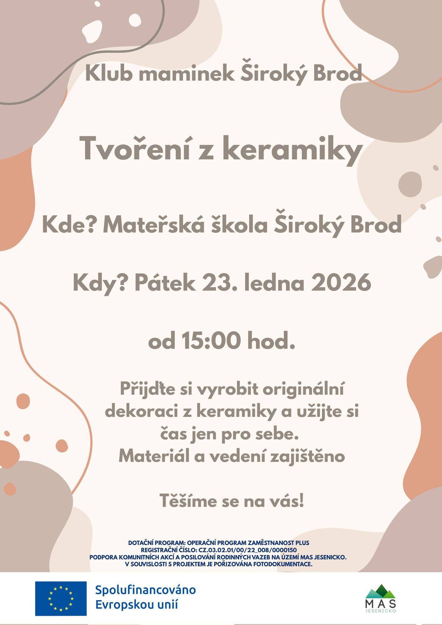 23.1.2026 Keramická dílna v MŠ Široký Brod