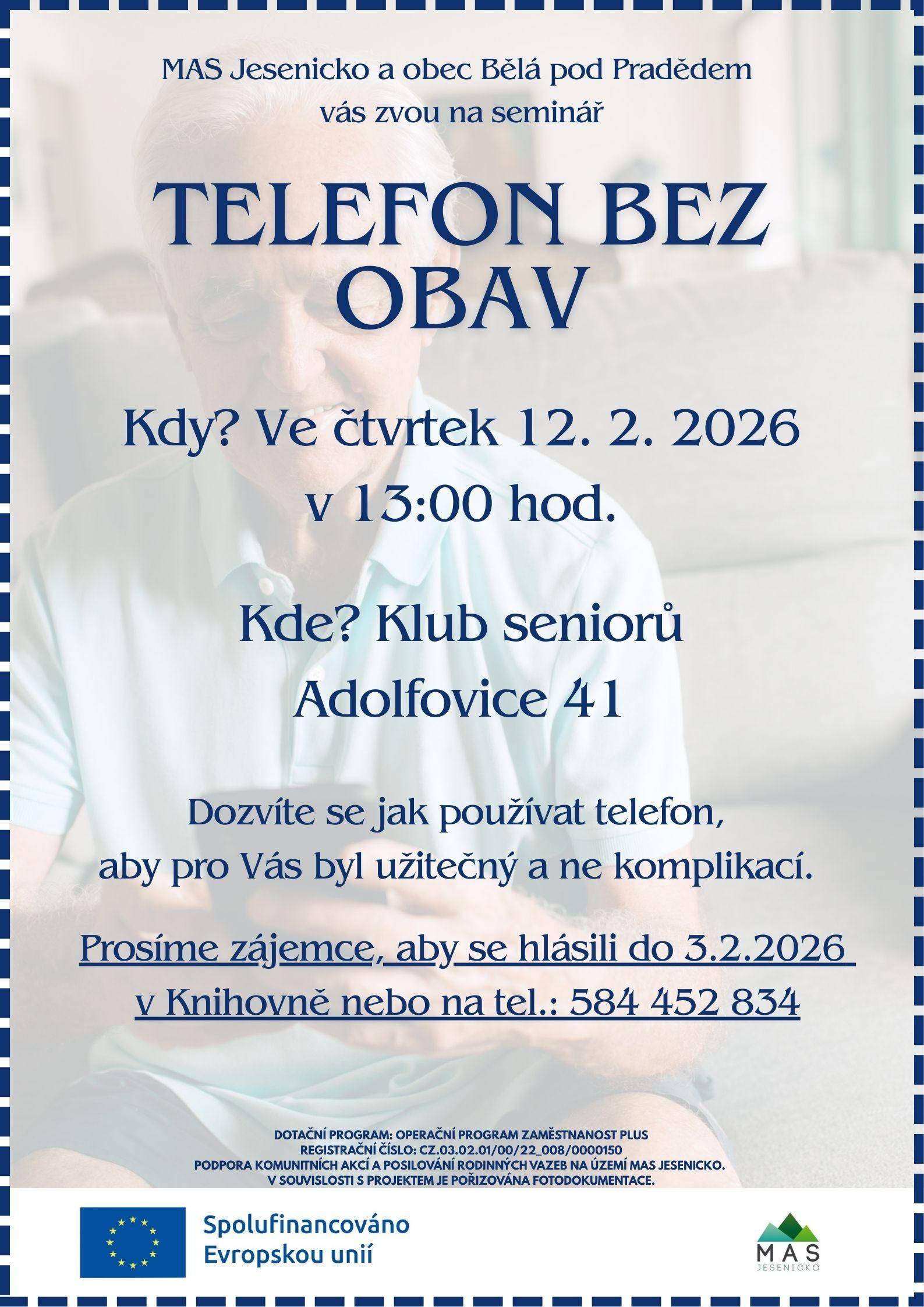 Práce s telefonem pro seniory