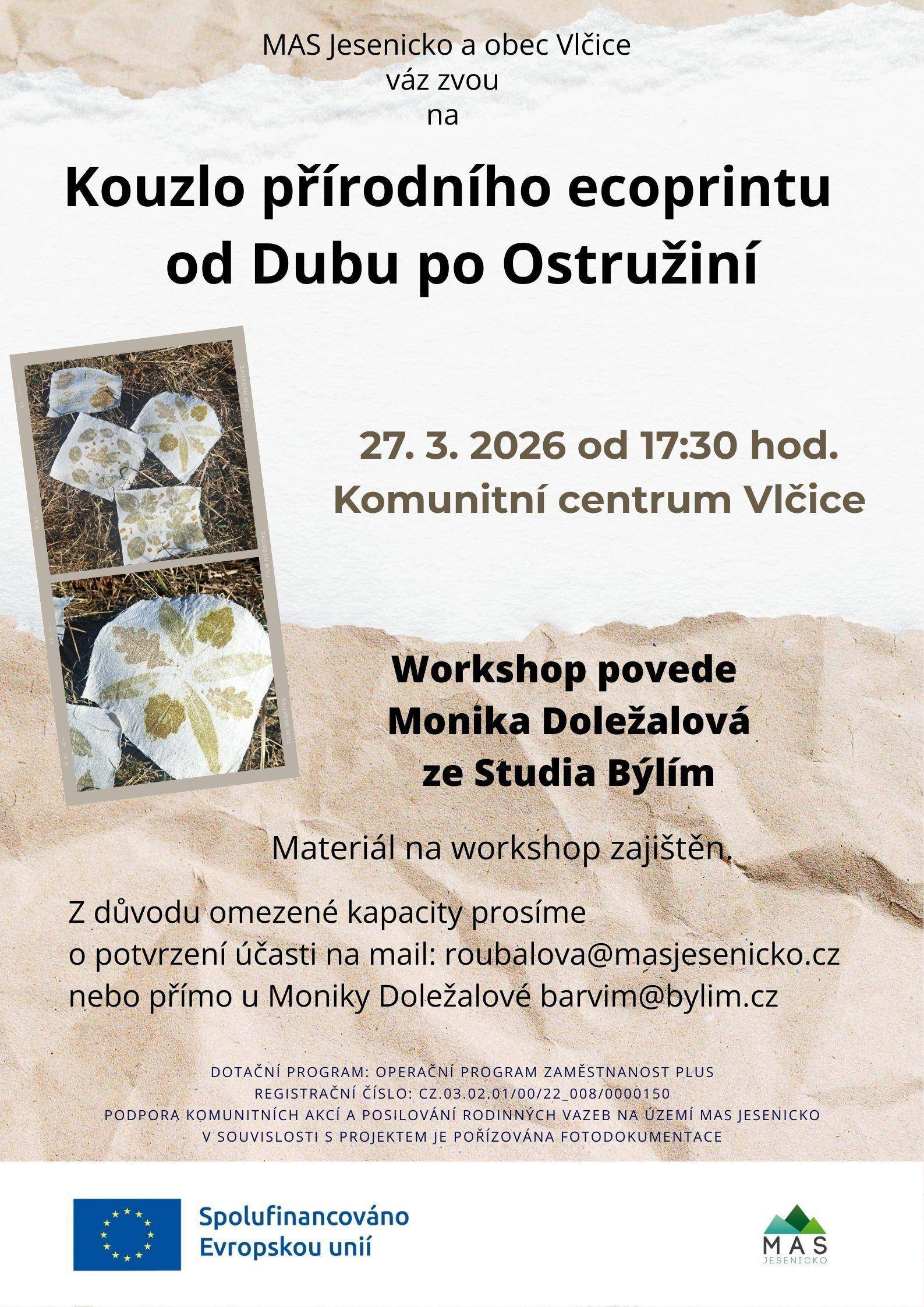 27.3.2026 WORKSHOP - KOUZLO PŘÍRODNÍHO ECOPRINTU
