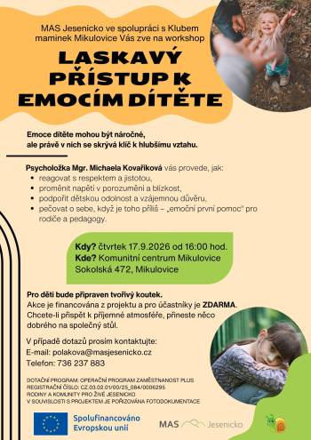 17.9.2026 Laskavý přístup k emocím dítěte
